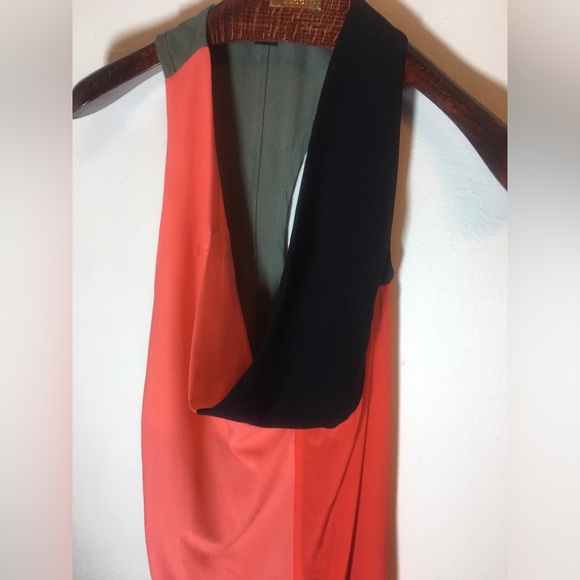 ALEXANDER WANG ColorBlock Summer Dress. Red Sporty Two-tone Tunic Razorback Fit - Picture 4 of 8